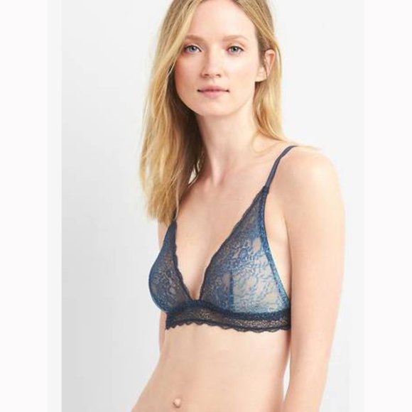 GAP Blue Ombre Bralette (S) and Grey Lace Panty (XS) set - Picture 3 of 5